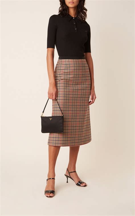 prada plaid skirt